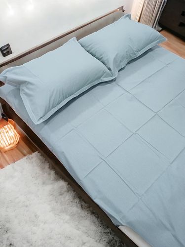 Постельное белье двуспальное Linens 10102, 200х220 см, Серый, купить недорого