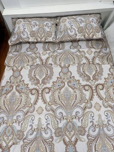 Постельное белье двуспальное Linens 10057, 200х220 см, Серый, в Узбекистане