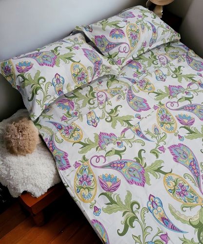 Постельное белье двуспальное Linens 10097, 200х220 см, Фиолетовый, купить недорого