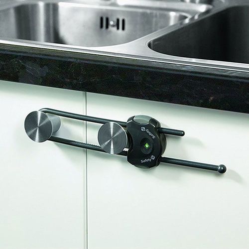 Блокирующее устройство Safety для створчатых дверей Cabinet Slide Lock, Черный