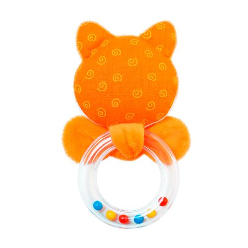 Мягкая игрушка погремушка Мякиши колечко Лисичка Апельсинка Арт607, Оранжевый, купить недорого
