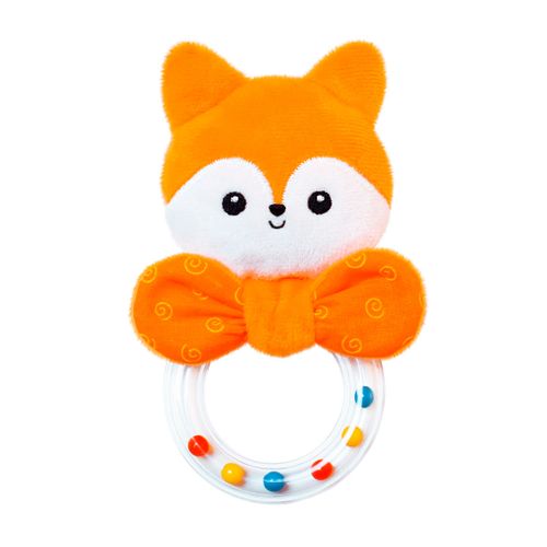 Мягкая игрушка погремушка Мякиши колечко Лисичка Апельсинка Арт607, Оранжевый