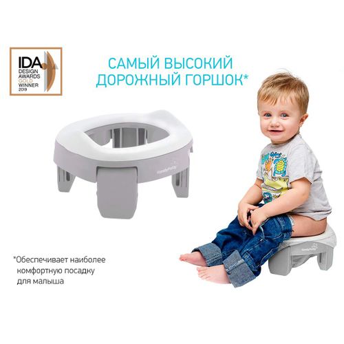 Дорожный горшок и насадка на унитаз 2в1 ROXY-KIDS 12+ мес HP-250G, Серый, в Узбекистане