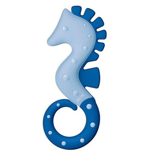 Прорезыватель NUK пластиковый sea horse, 3+ мес, Синий, купить недорого