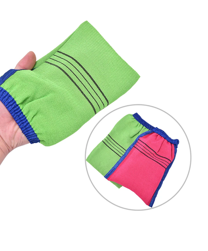 Мочалка-варежка для душа на резинке  Body Glove Towel, (зеленый, красный)