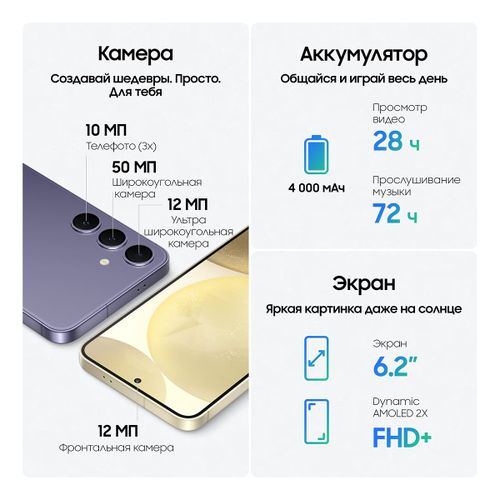 Смартфон Samsung S24, Серый, 8/256 GB, купить недорого