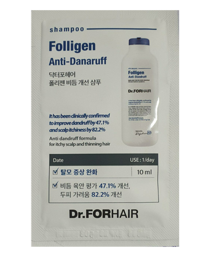 Пробник шампуня  против перхоти Dr.Forhair Folligen Anti-Dandruff Shampoo, 10 мл