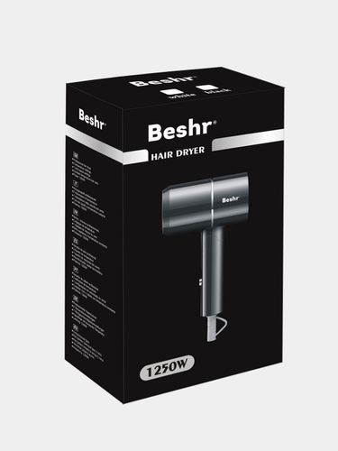 Фен Для Волос Beshr Hair Dryer, Черный, в Узбекистане