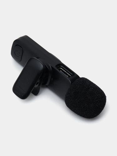 Микрофон беспроводной петличка с шумоподавлением lightning, Черный, фото