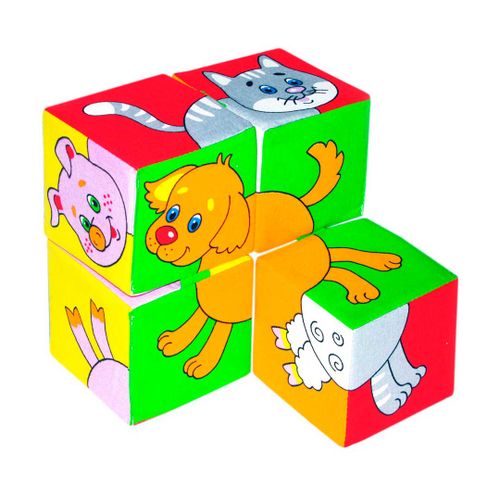 Кубики Мякиши Собери картинку Домашние животные, 4 шт, купить недорого