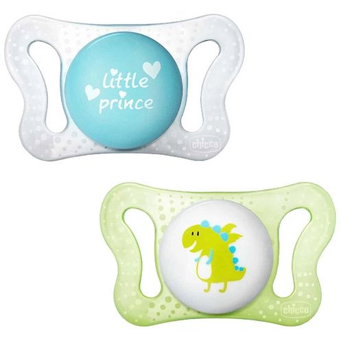 Пустышка Chicco PhysioForma Micro little prince dino, 0-2 мес, Белый