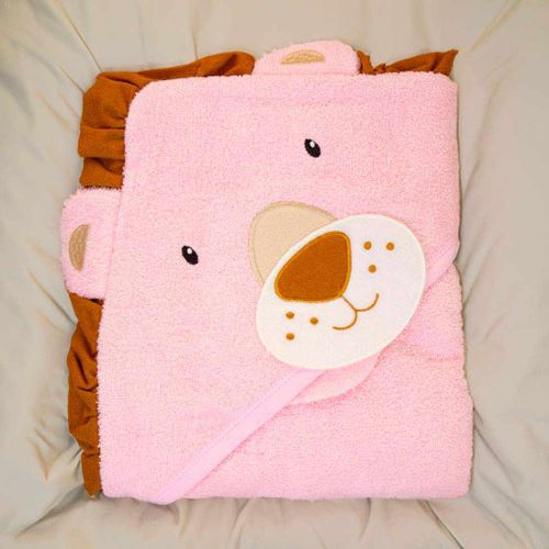 Полотенце с капюшоном Babyline Мишка, Розовый