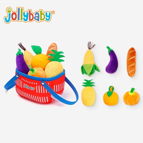 Корзинка с мягкими игрушками Jolly Baby овощи, Красный