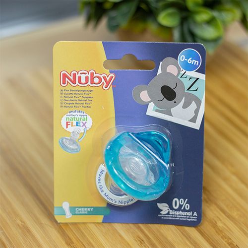 Силиконовая пустышка Nuby Cherry Classic, 0-6 мес, Голубой