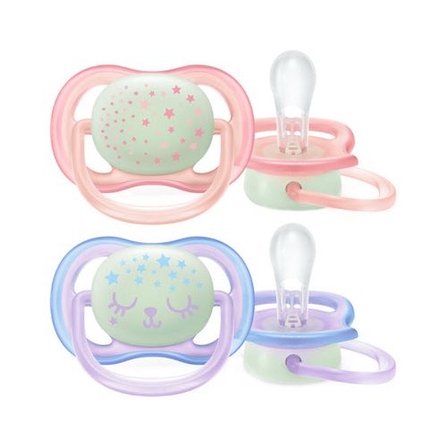 Пустышка Philips Avent Ultra Air Night Звездный зайка, 0-6 мес, 2 шт, Молочный, купить недорого