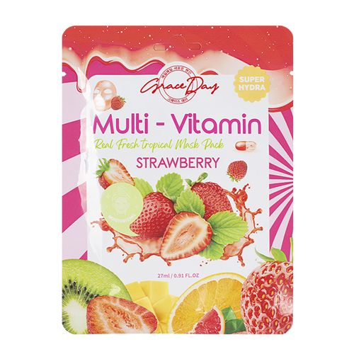 Тканевая маска с экстрактом клубники Grace Day Multi-Vitamin Strawberry Mask Pack, 27 мл