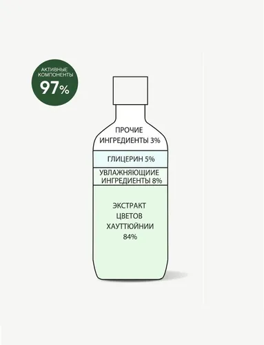 Эссенция-тонер для лица Derma Factory Houttuynia Cordata 84% Essence Toner, 300 мл, фото № 4