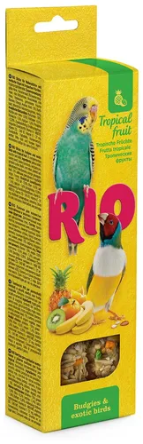 Лакомства Rio для волнистых попу гайчиков и экзотов с тропическими фруктами, 2 шт по 40 г