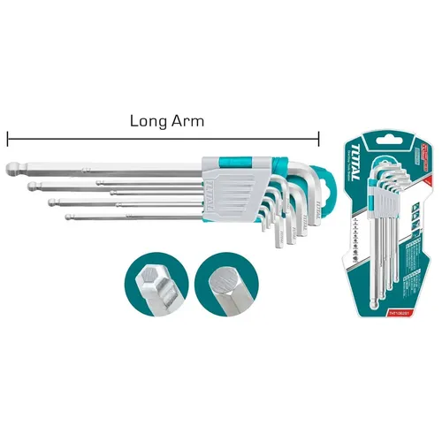 Набор шестигранных ключей Total THT106291, Стальной