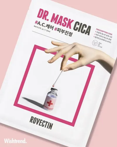 Тканевая маска для выравнивания тона Rovectin Dr. Mask Cica, 25 мл, купить недорого