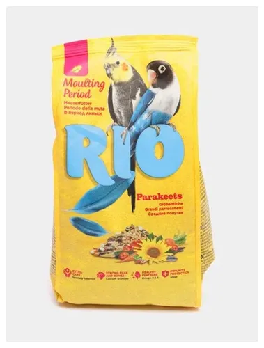 Корм для средних попу гаев Rio рацион в период линьки, 500 г, купить недорого