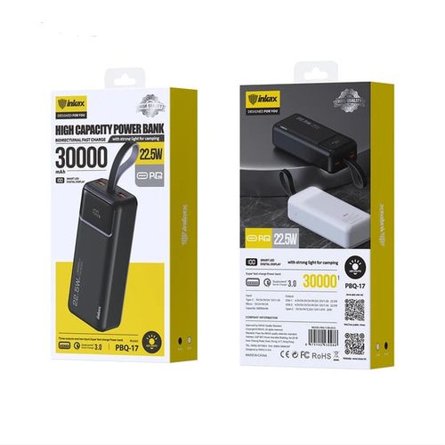 Портативный аккумулятор Power Bank Inkax PBQ17 30000mAh, Черный