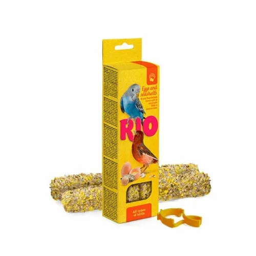 Лакомства Rio для всех видов птиц с яйцом и ракушечником, 2 шт по 40 г, купить недорого