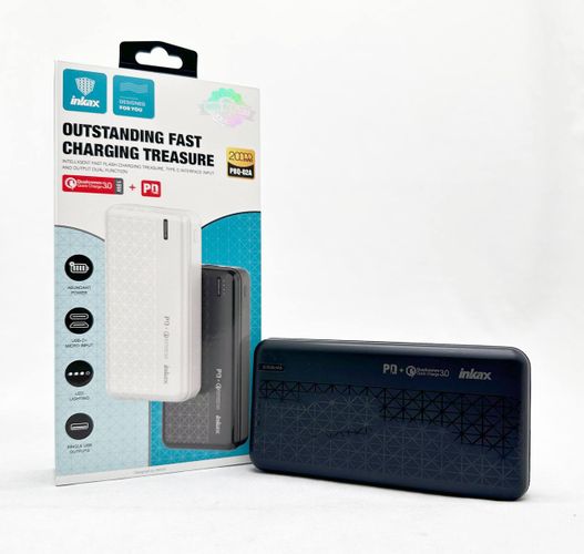 Power Bank portativ akkumulyatori Inkax PBQ02A 20000mAh, Qora