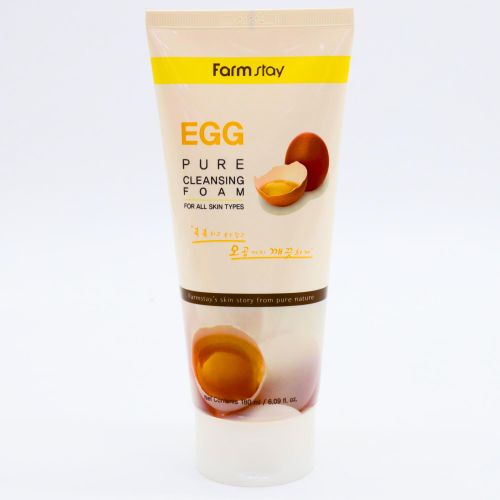 Очищающая пенка для сужения пор с яйцом Farmstay egg pure cleansing foam, 180 мл, купить недорого