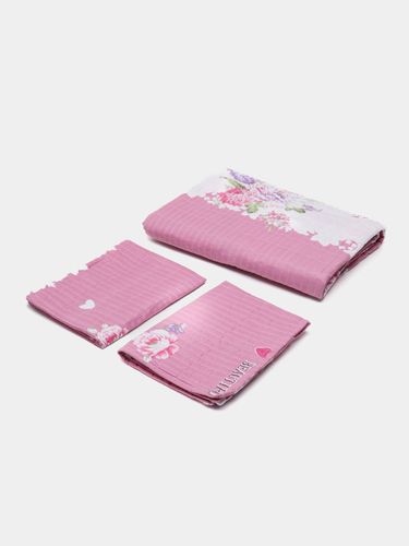 Комплект постельного белья IH-89, 4 шт, Темно-розовый