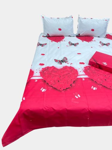 Комплект постельного белья IH-166, 4 шт, Красно-белый, фото