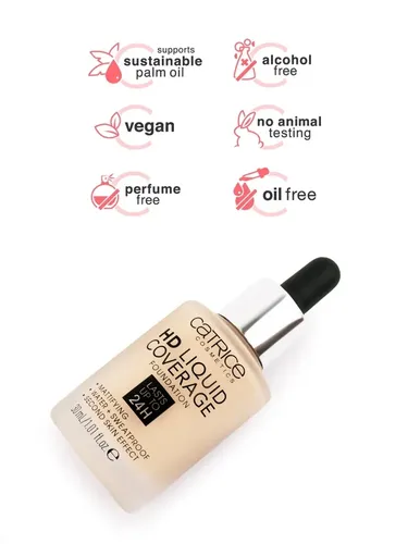 Tonal asos Catrice HD Liquid Coverage Foundation, №-002, bej nyud, купить недорого