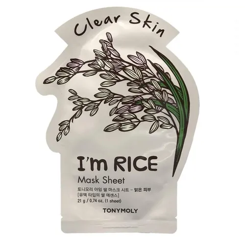 Очищающая Тканевая маска для лица с экстрактом Риса Tonymoly I'm Rice Mask Sheet Clear Skin