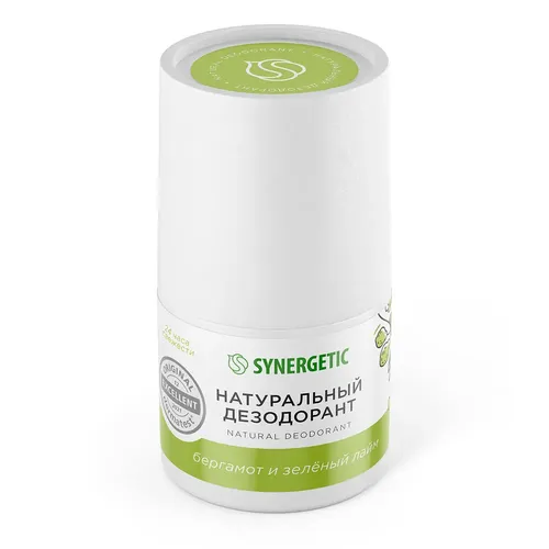 Натуральный дезодорант Synergetic бергамот-зелёный лайм, 50 мл