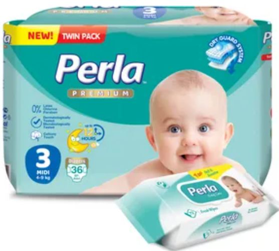 Влажные салфетки Perla Premium, 72 шт