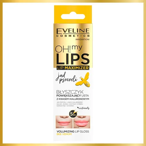 Блеск для губ с эффектом увеличения Eveline Cosmetics Пчелиный яд, 4.5 мл, фото