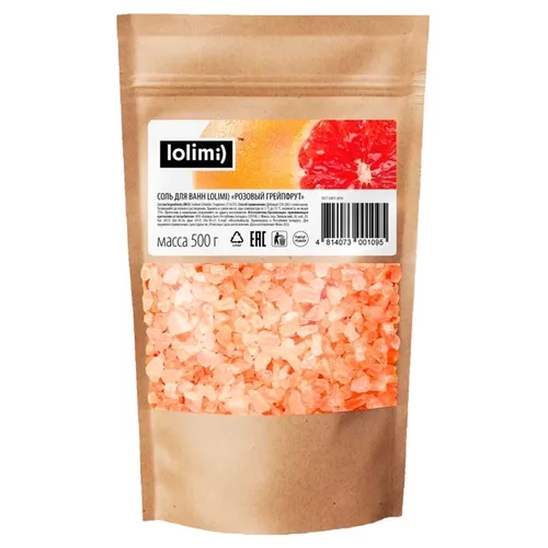 Соль для ванны Калина-Бел Lolimi Розовый грейпфрут, 500 гр