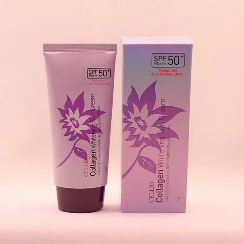 Солнцезащитный крем с коллагеном Cellio Collagen Whitening Sun Cream, 70 мл, купить недорого