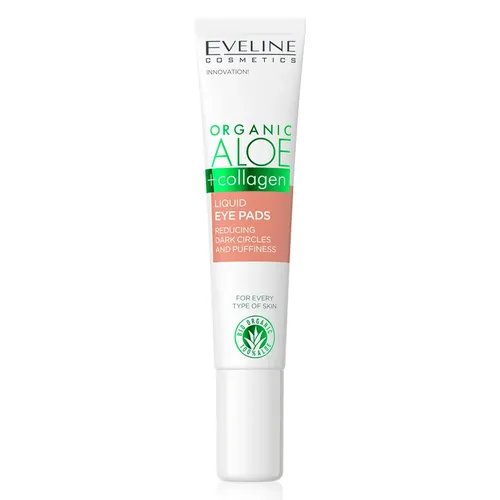 Жидкие патчи для кожи вокруг глаз Eveline Organic Aloe+Collagen, 20 мл