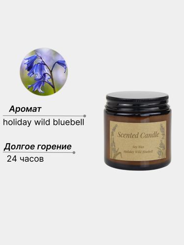 Свеча ароматическая Scented Candle в банке Holiday Wild Bluebell