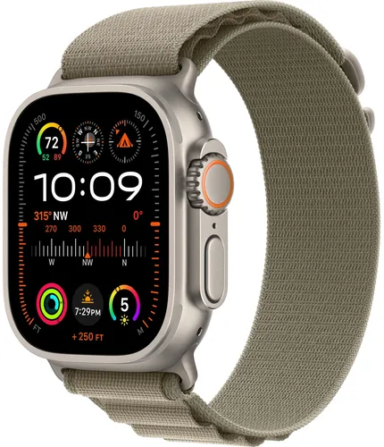 Часы Apple Watch Ultra 2, Titanium Case with Olive Alpine Loop, 49 мм