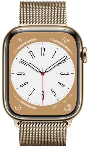 Часы Apple Watch Series 8, Gold Stainless Steel Case with Gold Milanese Loop, 41 мм, купить недорого