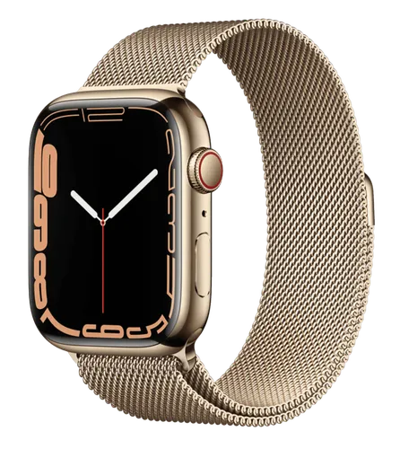 Часы Apple Watch Series 7, Gold Stainless Steel Case/Gold Milanese Loop, 45 мм