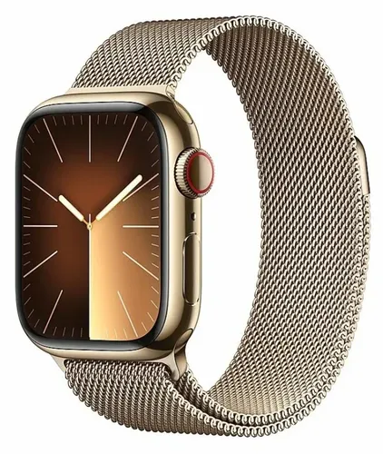 Часы Apple Watch Series 9, Gold Stainless Steel Case/Gold Milanese Loop, 45 мм