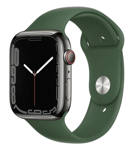 Часы Apple Watch Series 7, Graphite Stainless Steel Case with Clover Sport Band, 45 мм