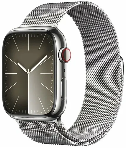 Часы Apple Watch Series 9, Silver Stainless Steel Case/Silver Milanese Loop, 45 мм