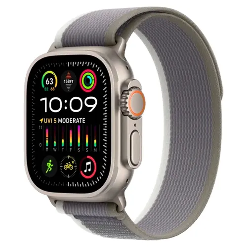 Часы Apple Watch Ultra 2, Titanium Case with Green/Gray Trail Loop, 49 мм