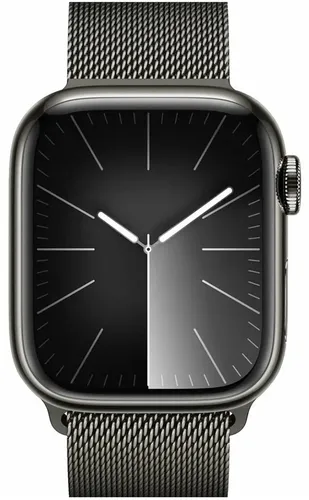 Часы Apple Watch Series 9, Graphite Stainless Steel Case/Graphite Milanese Loop, 45 мм, купить недорого