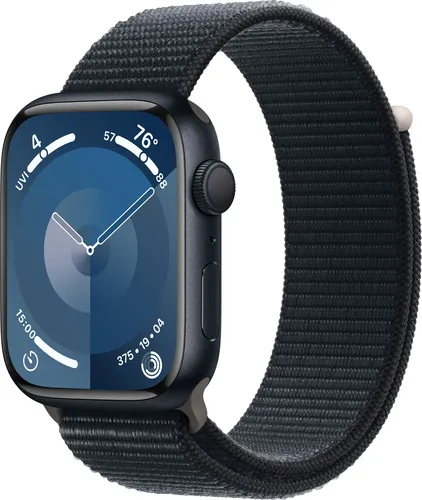 Часы Apple Watch Series 9, Midnight Aluminum Case with Midnight Sport Loop, 41 мм