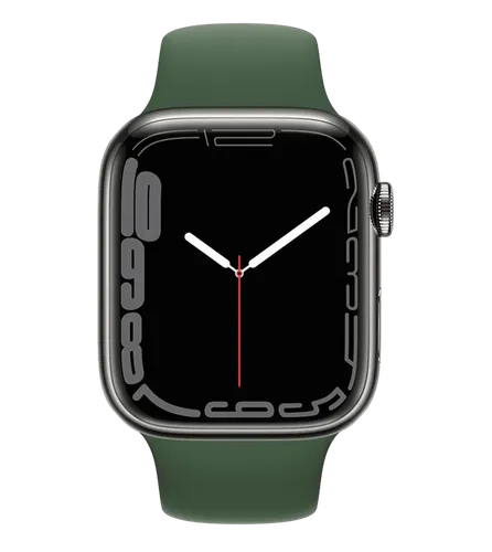 Часы Apple Watch Series 7, Graphite Stainless Steel Case with Clover Sport Band, 45 мм, купить недорого